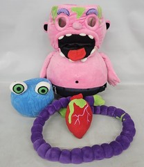 Greg The Zombie Plush Toy Lovely Lurker Pink Heart brain and intestines- Read!