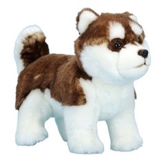 Brown Siberian Husky Dog 9 Inch Stuffed Animal Plush Toy Toddler Doll Kids Gifts