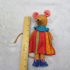 Barbara Samsoni Mouse Doll Hand Woven Hand Sewn Girl Mouse Made In Sri Lanka 9″