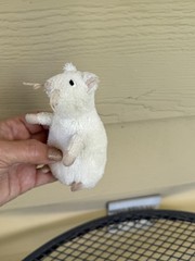IKEA White Rat Plush Mouse Embroidered Sewn Gosig Mus Mini 4.5″ Tale flaw