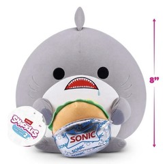 SNACKLES 8 inch Snackle (Sonic Burger) William the Shark, Soft Plush by ZURU