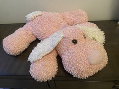 20” Pink Plush Dog Details Comet Strip Gold Tag Included Soft And Cuddly