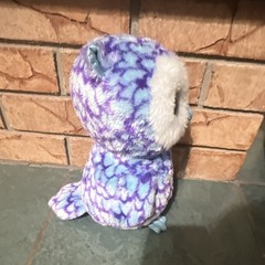 Ty Beanie Boos Owl Plush Big Eyes Purple Blue White Small 6-14 in