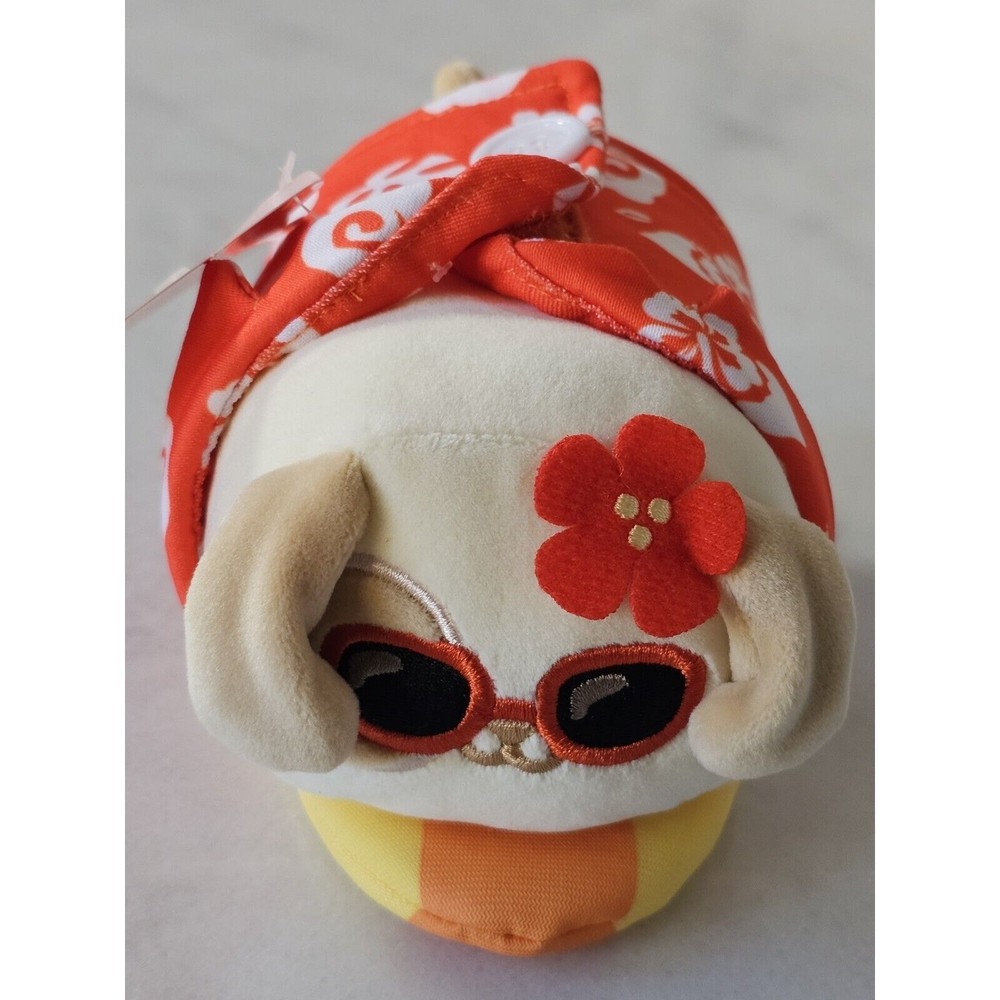 Rare Anirollz Puppiroll Dog Surfer Stuffed Animal 6″ Long Plush Toy Puppy NWT