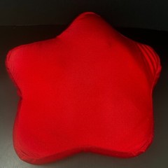 Mizu Red Star Man Person Plush Microbead Nylon Stretch Pillow Stuffed Toy