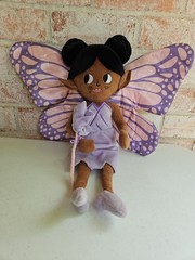Fairy Doll Plush Toy Purple Pink Wings African American Black Hair