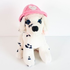 Dakin 1992 Frita Dalmation Puppy 9″ Plush Pink Fireman Hat Thailand Blue Eyes