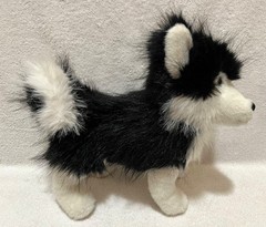 Apricot Lamb Fuzzy Black & White Husky 12″ Plush Toy Dog Alaskan Malamute