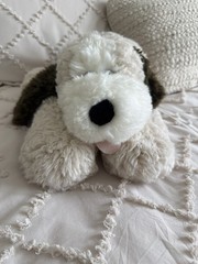 Chosun White Floppy Puppy Dog Plush Stuffed Animal Pinky Tongue 21” Brown Ears