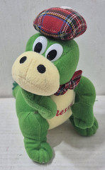 Vintage Nessie Loch Ness Monster Plush Stuffed Toy Scottish Hat Green Monster