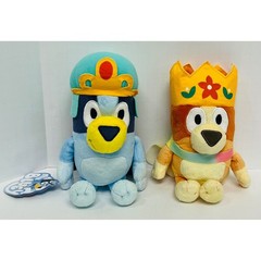 Princess Bluey and Queen Bingo Plush Set Bluey Friends Stuffed Animals Lot of 2