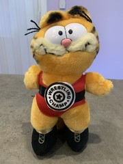 Vtg 1981 Garfield Cat Fun Farm Dakin 10″ Wrestling Champ Plush Stuffed Animal