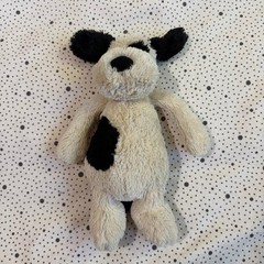 Jellycat Bashful Puppy Dog Black and Cream White 12” Plush Stuffed Animal