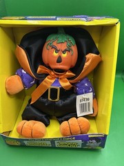 Dan Dee Animated Orange Pumpkin Halloween Vintage Plush Jailhouse Rock New