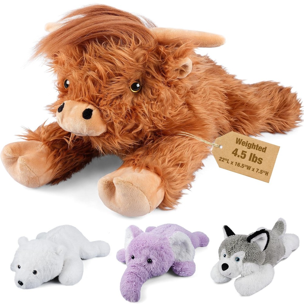 22″ & 4.5 lbs Highland Cow Weighted Stuffed Animal, Cuddly & Soft Kids’ Plush…