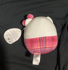 Squishmallow Soft Stuffed Animals, PP Cotton White Hello Kitty Plaid with Tag