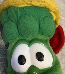Vintage GUND Veggie Tales Junior JR Asparagus 7”Plush Cartoon Character Toy