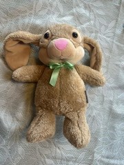 Hallmark Tan Bunny Rabbit Plush Stuffed Animal 11″ Brown Green Bow Soft Toy