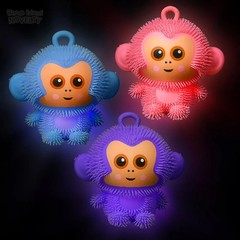 Rhode Island Novelty 8″ Light-Up Puffer Monkey Purple