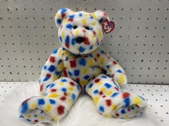 Vintage Ty 2K Beanie Buddy Bear Plush Medium Multicolor Y2K Stuffed Animal Toy