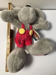 Diddl Mouse by Thomas Goletz German Red Overalls yellow buttons 12” with TAG