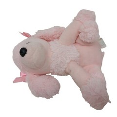 Walmart Pink Plush Poodle Dog Toy 6.5″ Tall w/ Ribbon Bows #D-18