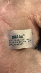 SKM Enterprises, Inc. Pink Cream Rabbit Plush Toy Bow Plastic Pellets ST01