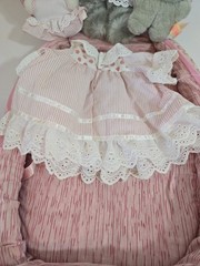 Vintage 1993 TL Toys Pink Doll Carrier Bag Floral w/ Plush Mama Cat & 2 Babies