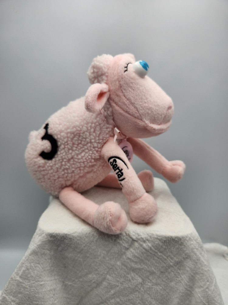 Serta Counting Sheep Pink Number 3 Plush Stuffed Animal Toy 2000 Curto B1