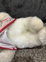 House of Lloyd Heart to Heart Teddy Bear Plush Stuffed Animal Red Stripe Gown