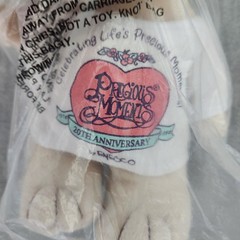 Precious Moments 20th Anniversary Plush Bear Enesco 1998 Sealed Cream White Blue