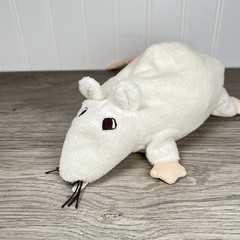 IKEA Gosig Ratta 8” White Plush Rat Rodent Stuffed Animal Toy