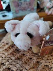 Lou Rankin Mini Friends Plush Pig Stuffed Animal Beanbag Toy Small 7″ Dakin