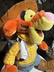 Disney Store Tigger Sheriff Woody Cowboy Plush 1999 Toy Story Winnie the Pooh