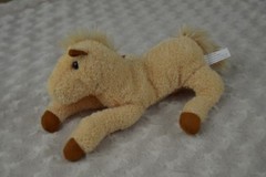 Goffa Horse Pony Plush Stuffed Animal Toy Lying Down Tan Brown Small 8″