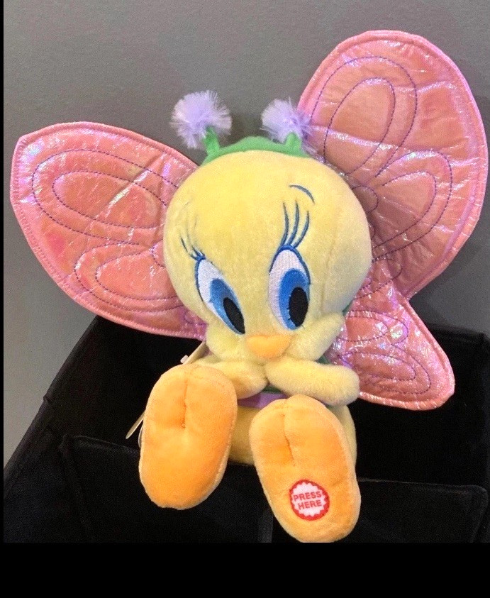 Y2K Hallmark Looney Tunes Talking Tweety Bird Plush Butterfly NWT
