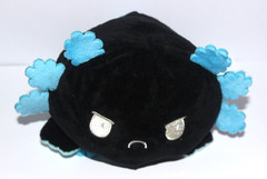 TeeTurtle Axolotl Plush Reversible Blue + Black Happy Mad Stuffed Animal 5″ Used