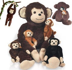 5 in 1 Monkey Stuffed Animal with Babies, Large Huggable Stuffed Monkey Plush To