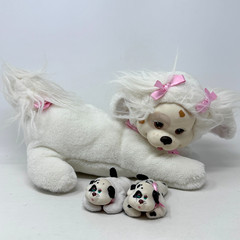 Hasbro Puppy Surprise Plush Set White Mom 2 Babies Dog Dalmatian Cute NO TAG