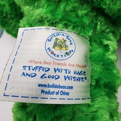 Build a Bear Frog Plush Stuffed Animal Toy 17″ Fuzzy Green Smiling Head Tilt BAB