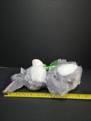 American Greetings Gray White Green Bow Bunny Rabbit Plush Soft Toy Stuffed 10″
