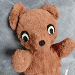 Vintage Mary Meyer Brown Teddy Bear Plush Big Eyes 9” 1950s 1960s Vtg Vermont