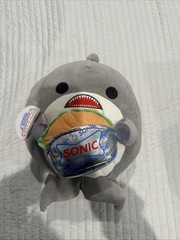 Zuru Snackles Series 2 William The Shark Holding Sonic Burger 14” Plush w/ Tag