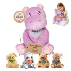 Weighted Animals for Adults & — 5lb Calming Hippo Plush for Anxiety, ADHD & S…