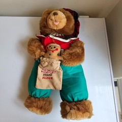 Chosun Gingerbread Cookie Bear Plush Stuffed Animal Christmas Holidays Vtg 16″