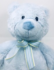 Russ Baby Berrie Blue “My First Teddy” Soft Plush Bear w/ Sewn Eyes & Bow 16 in