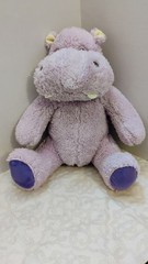 Silver One Kids Purple Sitting Hippo Plush Stuffed Animal, 11″ Embroidered Eyes