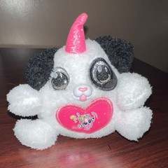 Small Dog Unicorn Stuffed Animal Plush White Black Pink Heart Horn Wings 6-14″