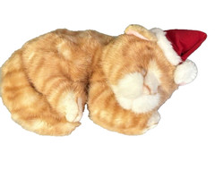 Russ Berrie Christmas Kitten Cat Plush Peaches with Santa Hat