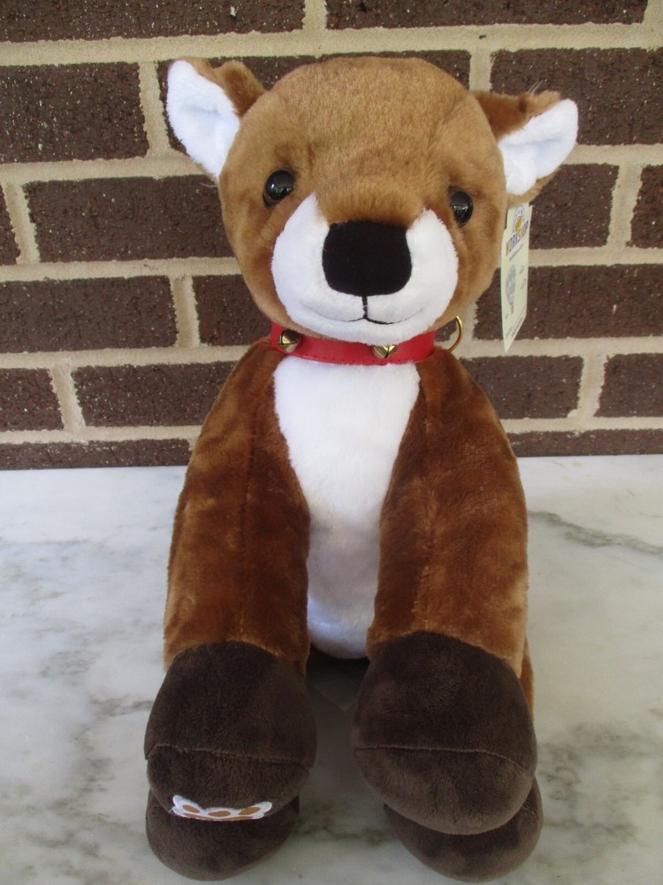 Build a Bear Woodland Friend Fawn Whitetail Deer 12″- BABW Red Neck Collar Bells